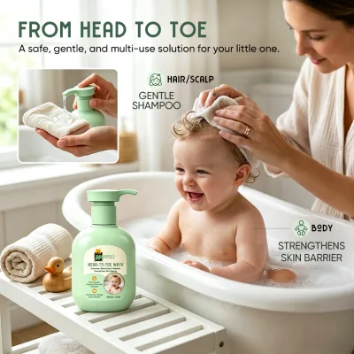 Tear Free Bath and Body Gift Set Kids 2-in-1 Wash Nourish Hair Care Children Shampoo & Body Wash in One Step