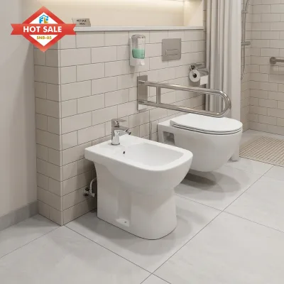 Ceramic Bidet with Splash Cover 1-Year Crack-Proof Warranty Anal Fissure Hemorrhoid Soak Home Medical Use