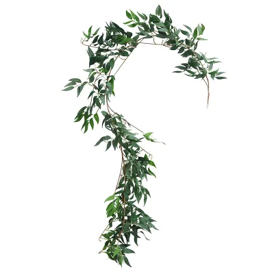 Hot Sale Eucalyptus Willow Leaves Garland Greenery Vine Artificial Foliage for Home Garden for Graduation Father's Day