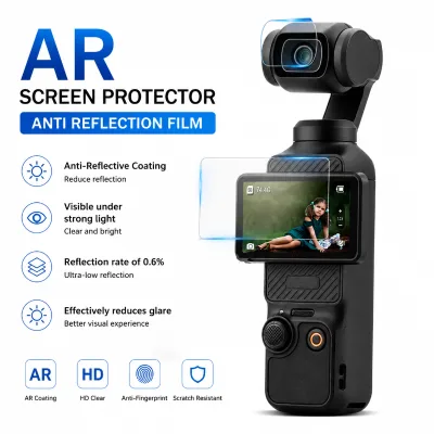 Wholesale AR Anti Reflective Screen Protector for Osmo 3 Action Camera HD Clear PET Film Anti Glare Factory Direct Supply
