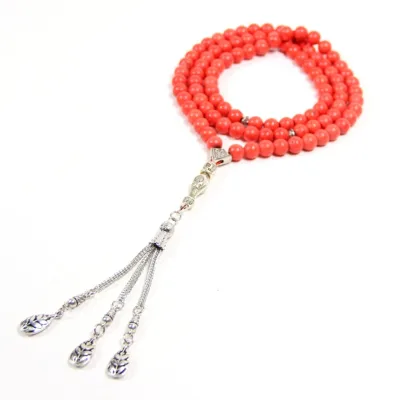 Islamic Prayer Beads Misbah 99 Tabithi Beads 8mm Agate Gemstone Ball Natural Stone Religious Party Necklace Fashion Accessory