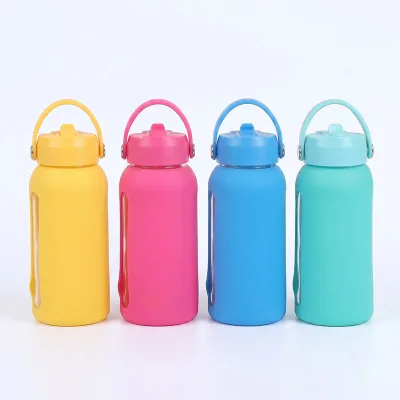 Manufacturer Wholesale OEM Non-Toxic Glass Tea Water Bottle Custom Silicone Sleeve Window