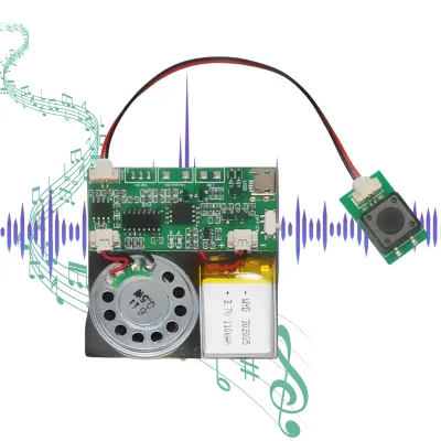 8M MP3 Recordable PCB Sound Module USB Downloadable Crafts Christmas/New Year Greeting Cards Speaker Lithium Battery Speakers