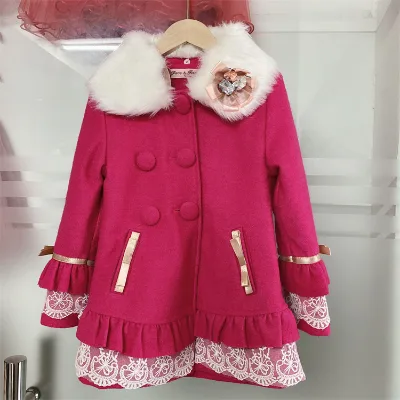 Kids Girls Solid Color High Fashion Faux Fur Coats,fashion Fancy Fur Hood Girls Winter Coats