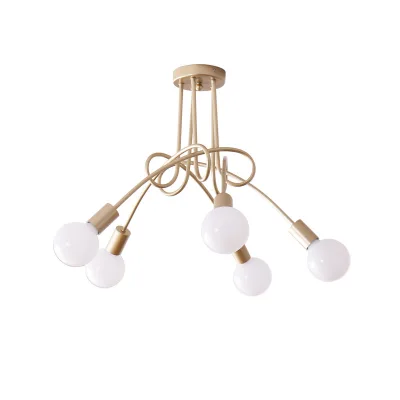Modern Nordic Simple Iron Branch Multi-head LED Ceiling Lamp Nordic Style Living Room Dining Bedroom Balcony Pendant Lamp