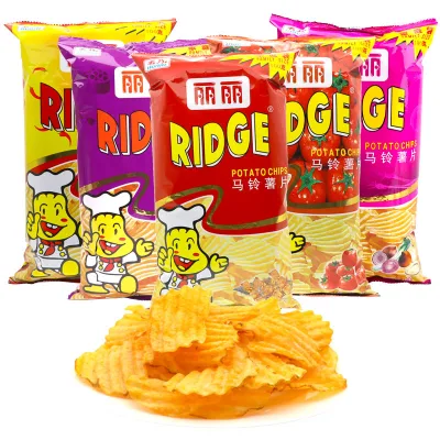 Wholesale Asian Snacks RIDGE Potato Chips Barbecue Flavor 100g