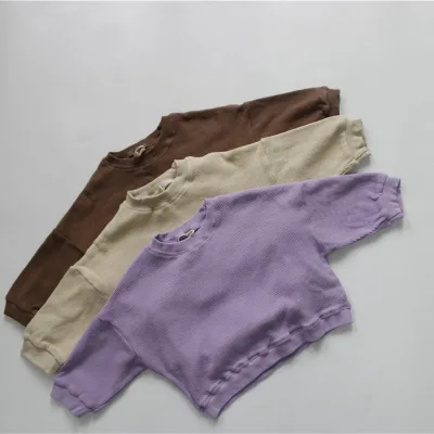 Wholesale Sweatshirts Pullover Autumn Baby T Shirt Cotton Toddler Kid T Shirts for Aged 2-7Y Oversized Toddler t Shirts Plain