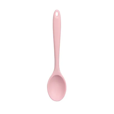 Silicone One-Piece Spoon Heat Resistant Kitchen Utensil Tablespoon Silicone Little Spoon Food Mixing Spoon