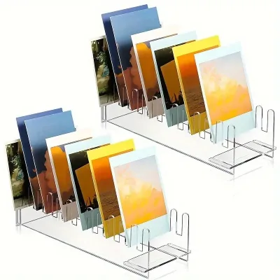 Acrylic Greeting Card Display Stand Photo Postcard Rack for Retail Counter Craft Fair Gift Shop Display