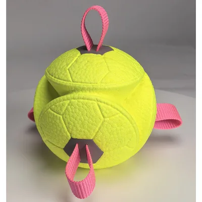 For New ETPU Webbing Football Dog Knot Toy Ball Floating Water Bite Resistant Interactive