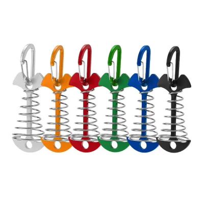 Aluminium Alloy 3 Inch Fishbone Tent Stakes Deck Anchor Pegs with Spring for Camping on Wood Platform