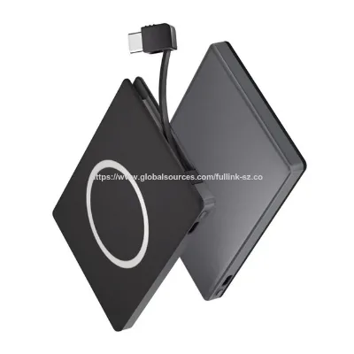 5000mAh Ultra Slim Power Bank with Type-C Cable LED Display