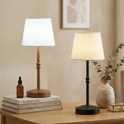 Modern Luxury Bedside Lamp with Retro Ambiance Decorative LED Desk Lamp Creative Fabric Desk Lamp for Study or Bedroom 3600mAh