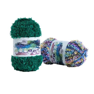1Roll 50g 160m Gradient Butterfly Flake Yarn Polyester Mixed Yarn for DIY Knitting Scarf Hat Bag Handcraft Supplies