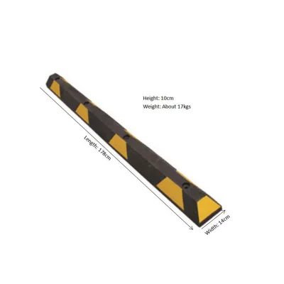 Factory Direct Warning Road 1780mm 15kgs Black Rubber Ramp Parking Lot Reflective Safety Wheel Stoppers