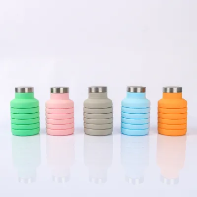 Custom Logo Reusable Gym Sports Fitness Eco Friendly Collapsible BPA Free Silicon Water Bottle