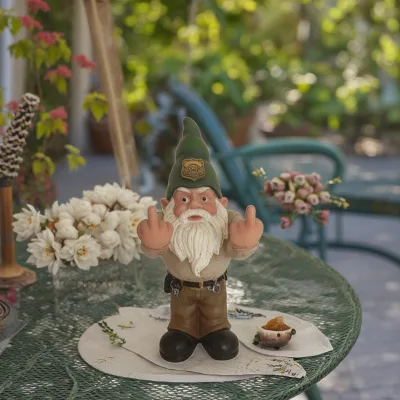 Creative New Middle Finger Garden Gnome Ornaments Dwarf Resin Crafts Naughty Garden Gnomes