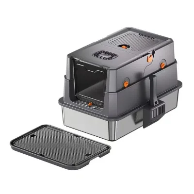 Closed stainless steel cat litter box, cat litter toilet