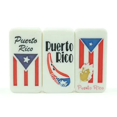 Factory Supply 5010 Puerto Rico Dominoes Blocks Sets Different Designs Engraved logo on Domino Back for Entertainment Products