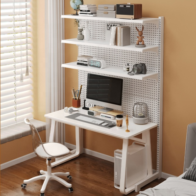 Peg Board Organizer Shelves Storage Racks Study Table Computer Desk with Bookshelf