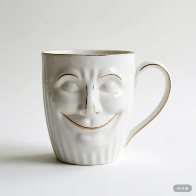 3D Nose Ceramic Mug with Smile Face - Custom Novelty Coffee Cup for Funny Gifts
