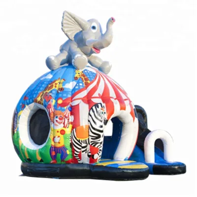 Outdoor Round Elephant Inflatable Castle,bouncer Slide Combo From China Supplier