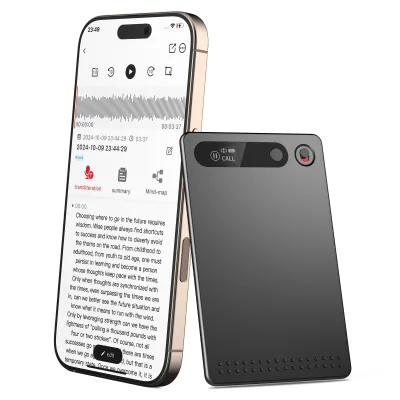 Noise Cancellation Recorder Pro - Dual AI Engines, 9m Mic Range, Magnetic Charging
