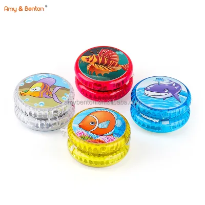 Colorful Plastic Dinosaur YOYO Ball Bulk,Ocean Animal Responsive Bearing Ball Toy Party Favors for Kids Birthday Classroom Gifts