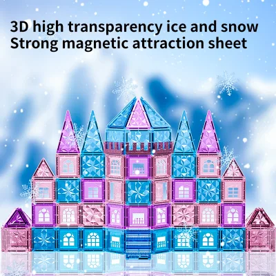 Diamond Facet Multi-Color Magnetic Tiles Building Blocks, Kids 3D Transparent Educational Toy, Cross-border Wholesale Supply