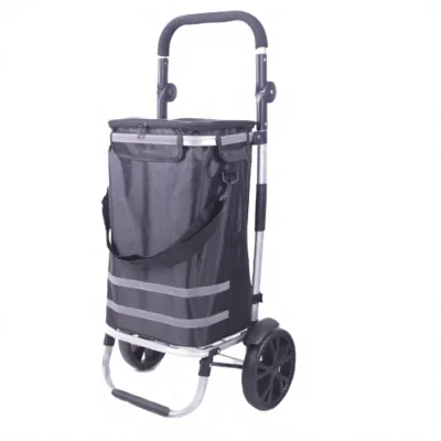 Wholesale Stair-climbing High-capacity Extra-large Foldable Two-wheel Shopping Cart; Aluminum Alloy Small Trolley Pull Rod; Cart