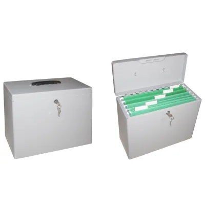 High Quality Steel White Powder Coated File Box With Key Lock
