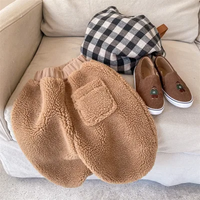 New Winter Kids Fleece Pants Baby Boy's and Girls' Thickened Trousers Children Warm Pant
