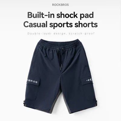 ROCKBROS YPK059 Men's Cycling Shorts Dual Layer Detachable Padded Liners 400g Breathable Quick-Dry M-4XL