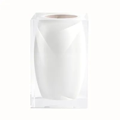 Traditional Black and White Chinese Pagoda Cube Mold Tulip Vase for Home Decorative