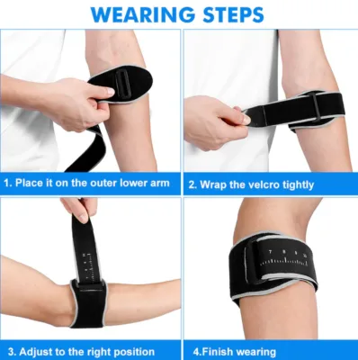 Portable Elbow Support Brace with Silicone Compression Pad for Sports Injury Recovery Lightweight