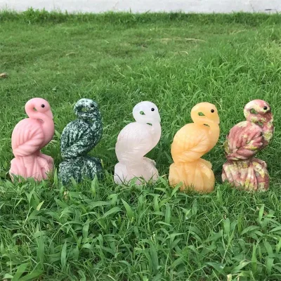 Wholesale natural gemstone crystal flamingo figurine carving bird quartz flamingo crystal for souvenirs