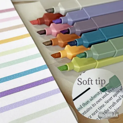 Factory Promotion Custom 6  12 16 20 Pcs Bible Pastel Aesthetic Highlighter Pen Loose Non-toxic No Bleed square Marker for Bible