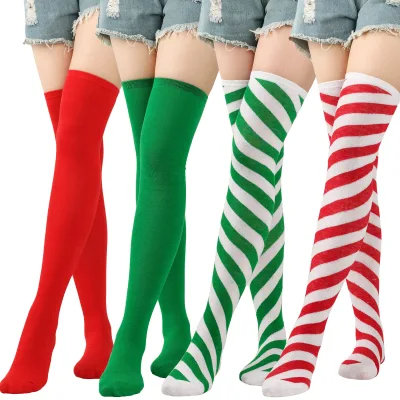 Wholesale Striped Over the Knee Stockings Cosplay Costume Long Thigh High Socks for Women