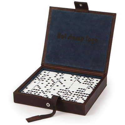 Genuine Leather Dominoes Set