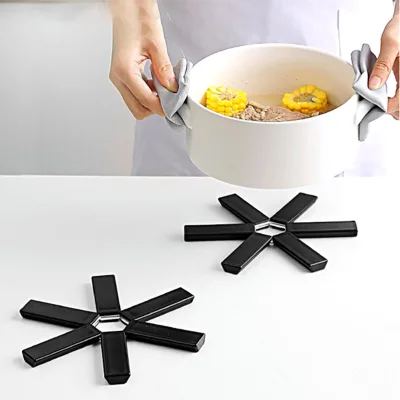 Foldable Silicone Table Mat Trivet Compact Expandable Placemat Coaster Cup Holder Folding Heat Insulation Pad