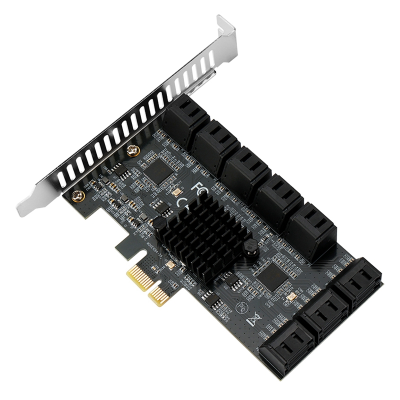 Riser PCIE SATA PCI-E Adapter 16 Port SATA Controller PCI Express X1 to SATA 3.0 6Gbps Interface Rate Expansion Card