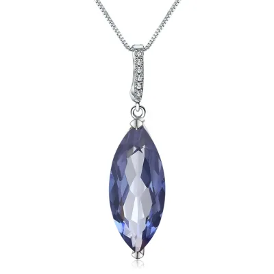 Abiding 11.45Ct White Cz Fashion 925 Sterling Sliver Mystic Quartz Crystal Stone Pendant Charms for Jewelry Making