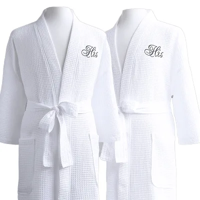 Bathrobe Pure Cotton Nightgown 2025 New Men's Quick-Drying Bathrobe Long Sleeve Waffle Absorbent Spring Hotel Robe Woman