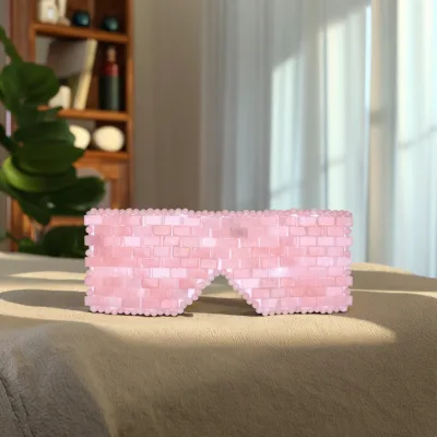 High Quality Cooling Rose Quartz & Tiger's Eye Jade Eye Massager with Skin Care for Tired and Puffy Eyes
