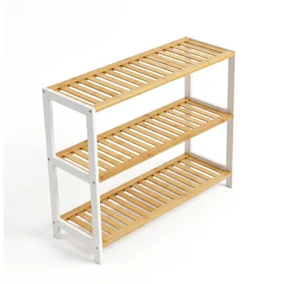 Eco-friendly Bamboo Shoe Storage Rack Space-Saving 3-Tier Shoe Display Rack Multi-Purpose Storage Racks for Home