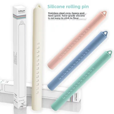 Silicone Rolling Pin Stainless Steel Core Dishwasher Safe Food-Grade Silicone Non-Stick for Baking Pastry Cookies-Home Bakers