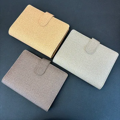 New Agenda Budget Binder Notebook 6 Gold Gings Money Saving Business Planner Linen Texture Pu Leather Cover A6 Loose Leaf Binder