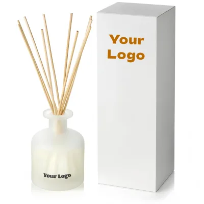 Private Label Matte White Glass Reed Diffuser Complete Gift Box Custom Brand Logo Indoor Room Scent Diffuser Wholesale