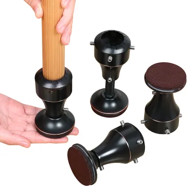 Good Price of New Product Metal Furniture Chair Leg Risers Wine Glass Black Furniture and Bed Risers