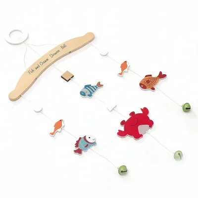 Animals Nursery Decor for Baby, Bed Bell Perfect Shower Gift, Wooden Hanging Nursery Baby Mobile for Crib